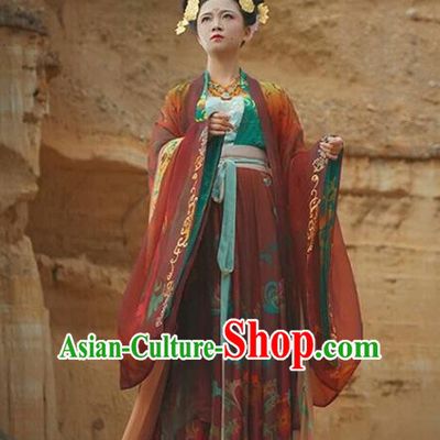 China Ancient Imperial Consort Hanfu Dress Wedding Costumes Traditional Tang Dynasty Court Woman Historical Clothing