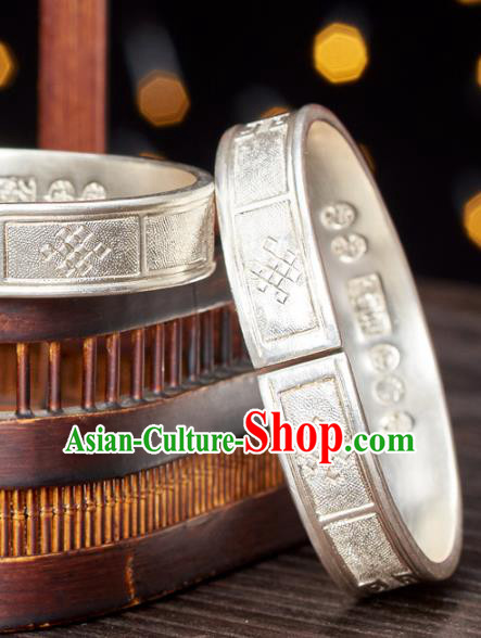 China National Jewelry Accessories Handmade Ancient Court Princess Silver Carving Bracelet China National Jewelry Accessories Handmade Ancient Court Princess Silver Carving Bracelet
