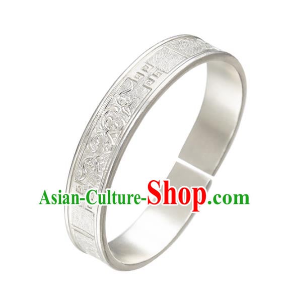 China National Jewelry Accessories Handmade Ancient Court Princess Silver Carving Bracelet China National Jewelry Accessories Handmade Ancient Court Princess Silver Carving Bracelet