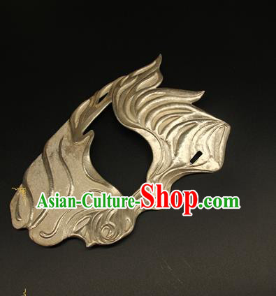 China Handmade Carving Silver Carving Mask Accessorie Ancient Swordsman Half Face Mack China Handmade Carving Silver Carving Mask Accessorie Ancient Swordsman Half Face Mack