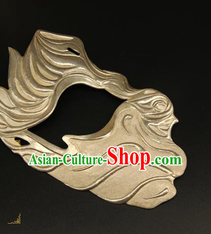 China Handmade Carving Silver Carving Mask Accessorie Ancient Swordsman Half Face Mack China Handmade Carving Silver Carving Mask Accessorie Ancient Swordsman Half Face Mack