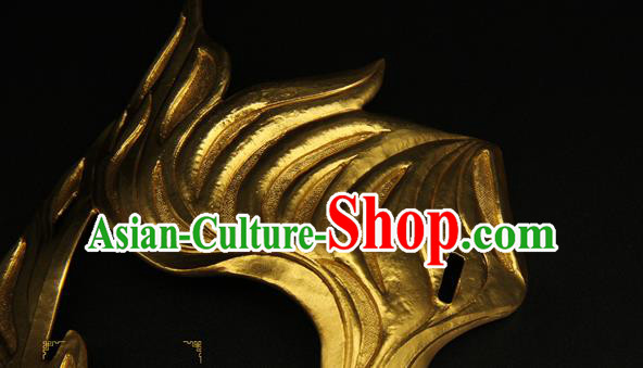 China Ancient Swordsman Half Face Mack Handmade Golden Mask Accessorie China Ancient Swordsman Half Face Mack Handmade Golden Mask Accessorie