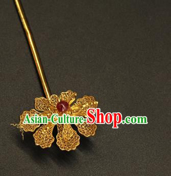 China Traditional Gilding Hair Stick Handmade Hair Accessories Ancient Ming Dynasty Empress Hairpin China Traditional Gilding Hair Stick Handmade Hair Accessories Ancient Ming Dynasty Empress Hairpin
