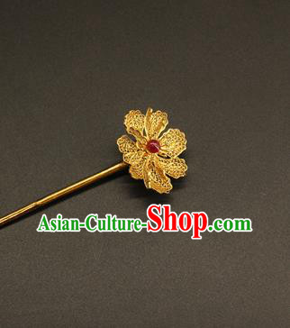 China Traditional Gilding Hair Stick Handmade Hair Accessories Ancient Ming Dynasty Empress Hairpin China Traditional Gilding Hair Stick Handmade Hair Accessories Ancient Ming Dynasty Empress Hairpin