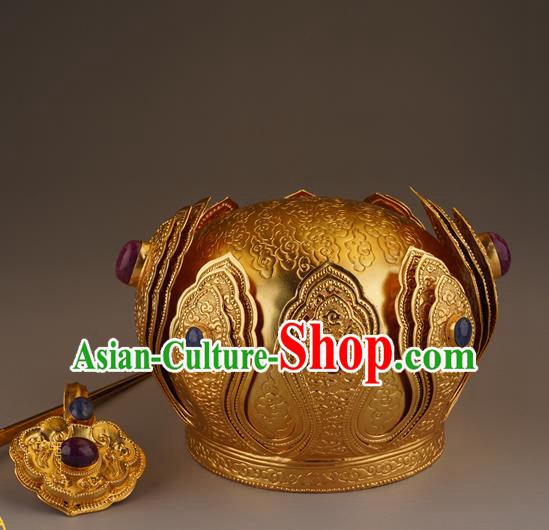 China Handmade Ming Dynasty Emperor Jewelry Accessorie Ancient Royal King Hairdo Crown China Handmade Ming Dynasty Emperor Jewelry Accessorie Ancient Royal King Hairdo Crown