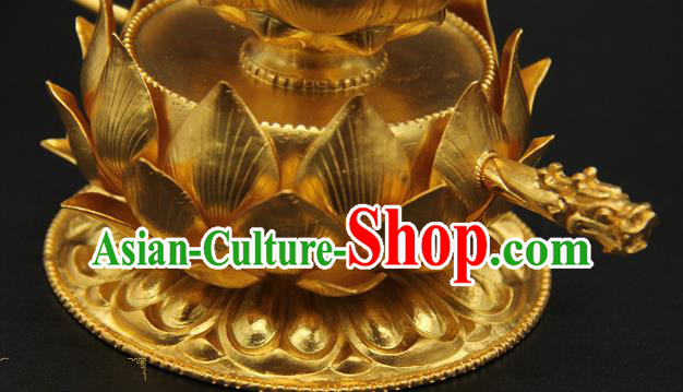 China Traditional Ancient Tang Dynasty Court Hair Accessories Handmade Golden Lotus Hair Crown China Traditional Ancient Tang Dynasty Court Hair Accessories Handmade Golden Lotus Hair Crown