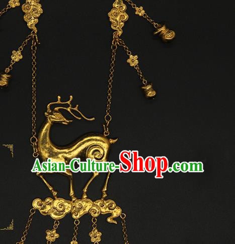 China Handmade Ming Dynasty Princess Golden Necklet Ancient Palace Lady Necklace Jewelry China Handmade Ming Dynasty Princess Golden Necklet Ancient Palace Lady Necklace Jewelry