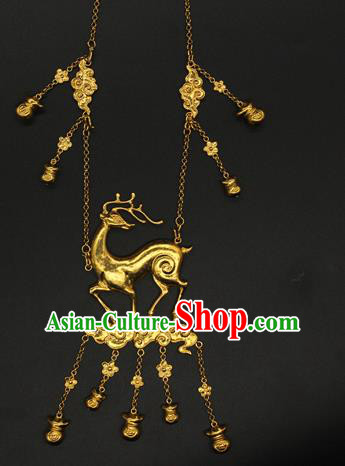 China Handmade Ming Dynasty Princess Golden Necklet Ancient Palace Lady Necklace Jewelry China Handmade Ming Dynasty Princess Golden Necklet Ancient Palace Lady Necklace Jewelry