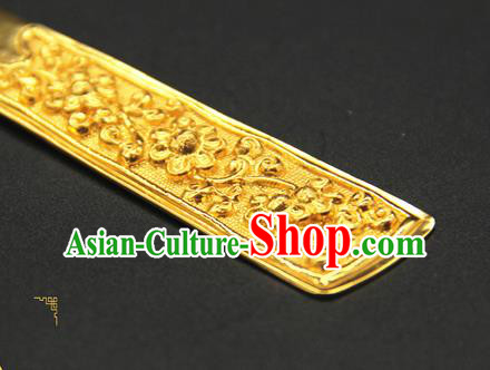 China Traditional Handmade Hairpin Golden Hair Stick Ancient Song Dynasty Court Hair Accessories China Traditional Handmade Hairpin Golden Hair Stick Ancient Song Dynasty Court Hair Accessories