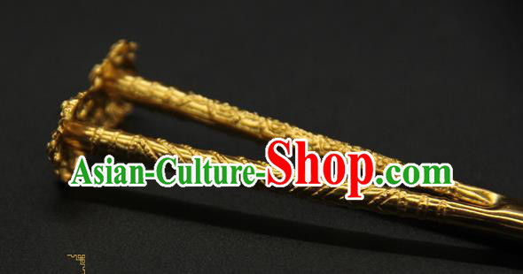 China Ancient Song Dynasty Golden Hair Stick Court Hair Accessories Traditional Handmade Hairpin China Ancient Song Dynasty Golden Hair Stick Court Hair Accessories Traditional Handmade Hairpin