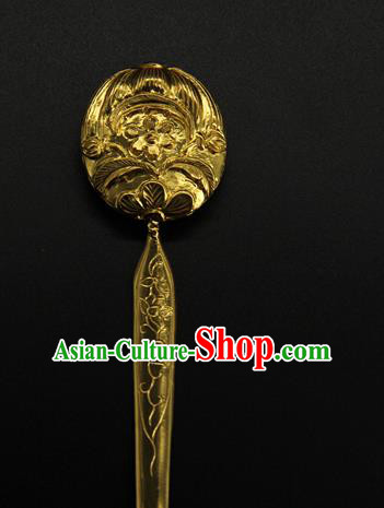 China Court Hair Accessories Traditional Handmade Hairpin Ancient Song Dynasty Golden Hair Stick China Court Hair Accessories Traditional Handmade Hairpin Ancient Song Dynasty Golden Hair Stick