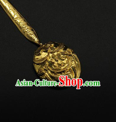 China Court Hair Accessories Traditional Handmade Hairpin Ancient Song Dynasty Golden Hair Stick China Court Hair Accessories Traditional Handmade Hairpin Ancient Song Dynasty Golden Hair Stick