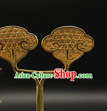 China Traditional Handmade Hairpin Ancient Song Dynasty Golden Hair Stick Court Hair Accessories China Traditional Handmade Hairpin Ancient Song Dynasty Golden Hair Stick Court Hair Accessories