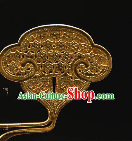 China Traditional Handmade Hairpin Ancient Song Dynasty Golden Hair Stick Court Hair Accessories China Traditional Handmade Hairpin Ancient Song Dynasty Golden Hair Stick Court Hair Accessories