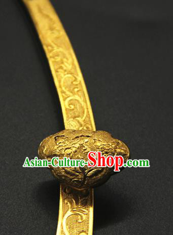 China Ancient Palace Lady Necklace Jewelry Handmade Ming Dynasty Princess Golden Necklet China Ancient Palace Lady Necklace Jewelry Handmade Ming Dynasty Princess Golden Necklet