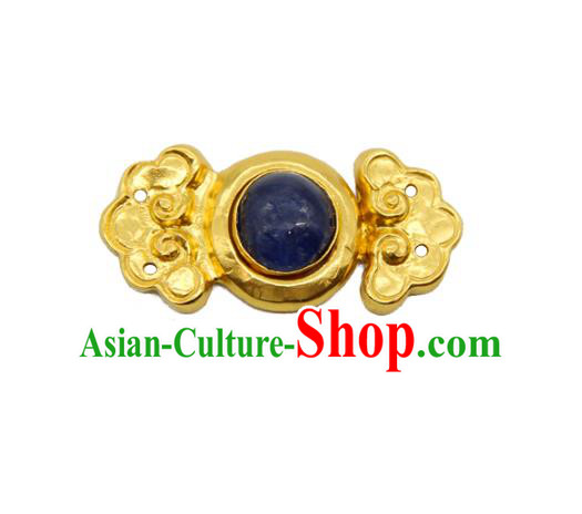 China Ming Dynasty Gilding Button Handmade Ancient Empress Costume Golden Buckle China Ming Dynasty Gilding Button Handmade Ancient Empress Costume Golden Buckle