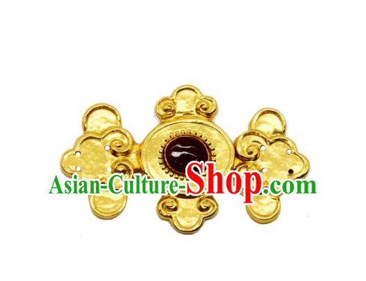 China Ancient Costume Golden Buckle Handmade Ming Dynasty Gilding Button Snap Fastener China Ancient Costume Golden Buckle Handmade Ming Dynasty Gilding Button Snap Fastener