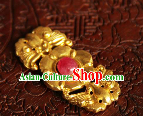 China Handmade Ming Dynasty Snap Fastener Gilding Button Ancient Costume Golden Buckle China Handmade Ming Dynasty Snap Fastener Gilding Button Ancient Costume Golden Buckle