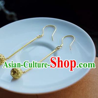 Handmade Chinese Ming Dynasty Court Ear Jewelry Accessories Traditional Ancient Imperial Consort Earrings