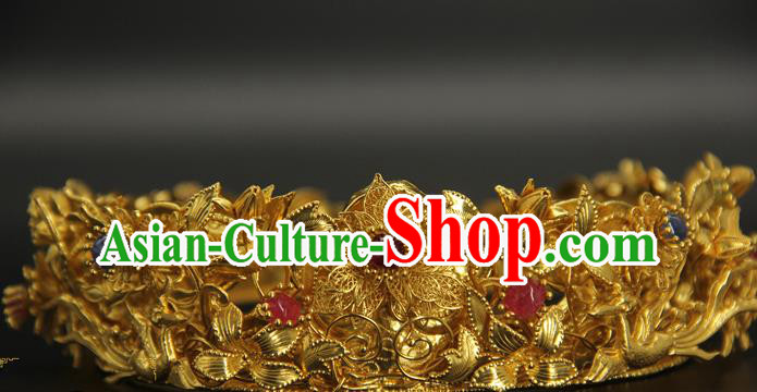 China Traditional Ming Dynasty Queen Hair Crown Handmade Ancient Empress Hairpin Hair Accessories China Traditional Ming Dynasty Queen Hair Crown Handmade Ancient Empress Hairpin Hair Accessories