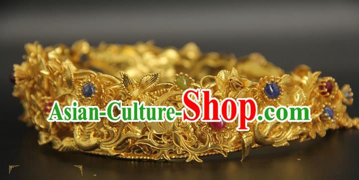 China Traditional Ming Dynasty Queen Hair Crown Handmade Ancient Empress Hairpin Hair Accessories China Traditional Ming Dynasty Queen Hair Crown Handmade Ancient Empress Hairpin Hair Accessories