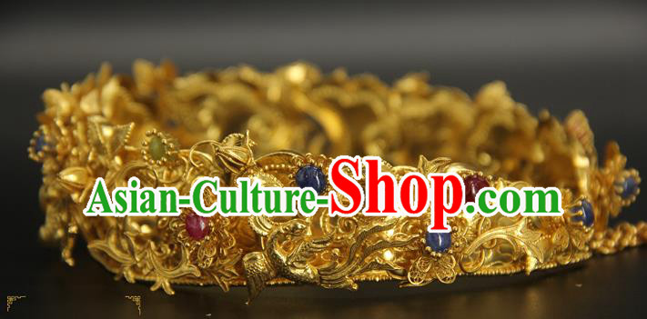 China Traditional Ming Dynasty Queen Hair Crown Handmade Ancient Empress Hairpin Hair Accessories China Traditional Ming Dynasty Queen Hair Crown Handmade Ancient Empress Hairpin Hair Accessories