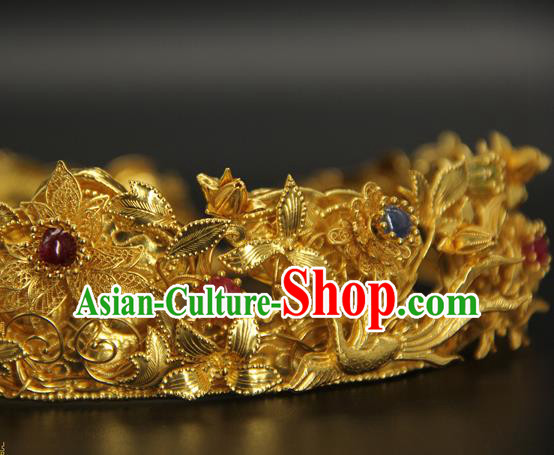 China Traditional Ming Dynasty Queen Hair Crown Handmade Ancient Empress Hairpin Hair Accessories China Traditional Ming Dynasty Queen Hair Crown Handmade Ancient Empress Hairpin Hair Accessories