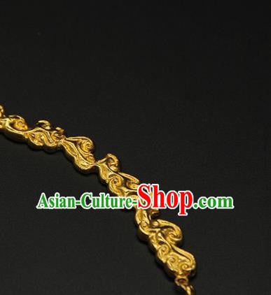 China Handmade Tang Dynasty Princess Golden Necklace Ancient Palace Lady Tourmaline Jewelry