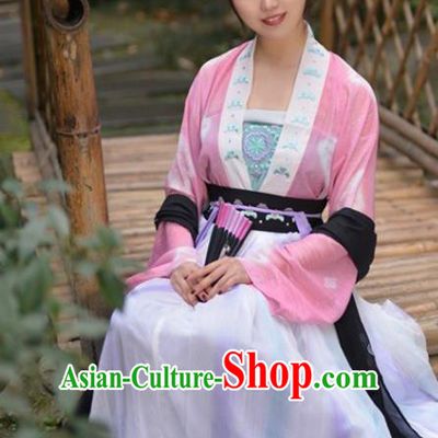 China Ancient Country Girl Historical Clothing Traditional Tang Dynasty Young Lady Hanfu Dress Garment