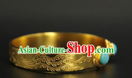 China Handmade Tang Dynasty Princess Golden Bracelet Ancient Palace Lady Jewelry China Handmade Tang Dynasty Princess Golden Bracelet Ancient Palace Lady Jewelry