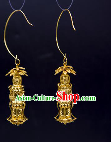 Handmade Chinese Traditional Ming Dynasty Palace Ear Accessories Ancient Empress Earrings Jewelry Handmade Chinese Traditional Ming Dynasty Palace Ear Accessories Ancient Empress Earrings Jewelry