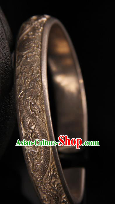 Handmade Chinese Ancient Qing Dynasty Carving Silver Bangle Accessories Traditional Court Bracelet Jewelry Handmade Chinese Ancient Qing Dynasty Carving Silver Bangle Accessories Traditional Court Bracelet Jewelry