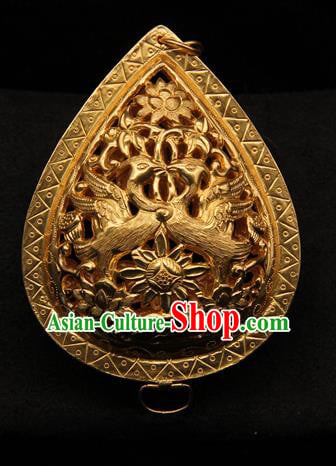 Handmade Chinese Traditional Ming Dynasty Ear Accessories Ancient Empress Golden Earrings Jewelry Handmade Chinese Traditional Ming Dynasty Ear Accessories Ancient Empress Golden Earrings Jewelry