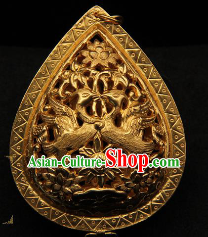 Handmade Chinese Traditional Ming Dynasty Ear Accessories Ancient Empress Golden Earrings Jewelry Handmade Chinese Traditional Ming Dynasty Ear Accessories Ancient Empress Golden Earrings Jewelry