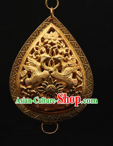 Handmade Chinese Traditional Ming Dynasty Ear Accessories Ancient Empress Golden Earrings Jewelry Handmade Chinese Traditional Ming Dynasty Ear Accessories Ancient Empress Golden Earrings Jewelry