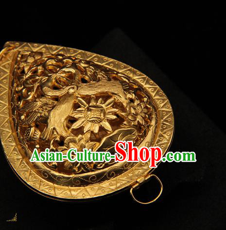 Handmade Chinese Traditional Ming Dynasty Ear Accessories Ancient Empress Golden Earrings Jewelry Handmade Chinese Traditional Ming Dynasty Ear Accessories Ancient Empress Golden Earrings Jewelry