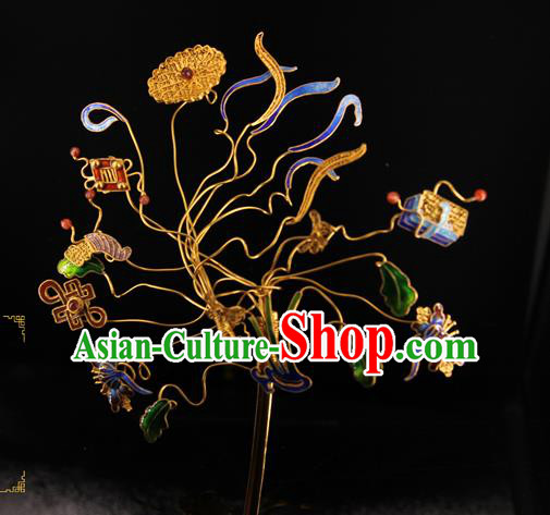China Ancient Qing Dynasty Empress Hairpin Traditional Palace Headpiece Handmade Queen Blueing Hair Stick China Ancient Qing Dynasty Empress Hairpin Traditional Palace Headpiece Handmade Queen Blueing Hair Stick