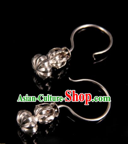 Handmade Chinese Ancient Qing Dynasty Ear Accessories Traditional Court Silver Earrings Jewelry Handmade Chinese Ancient Qing Dynasty Ear Accessories Traditional Court Silver Earrings Jewelry
