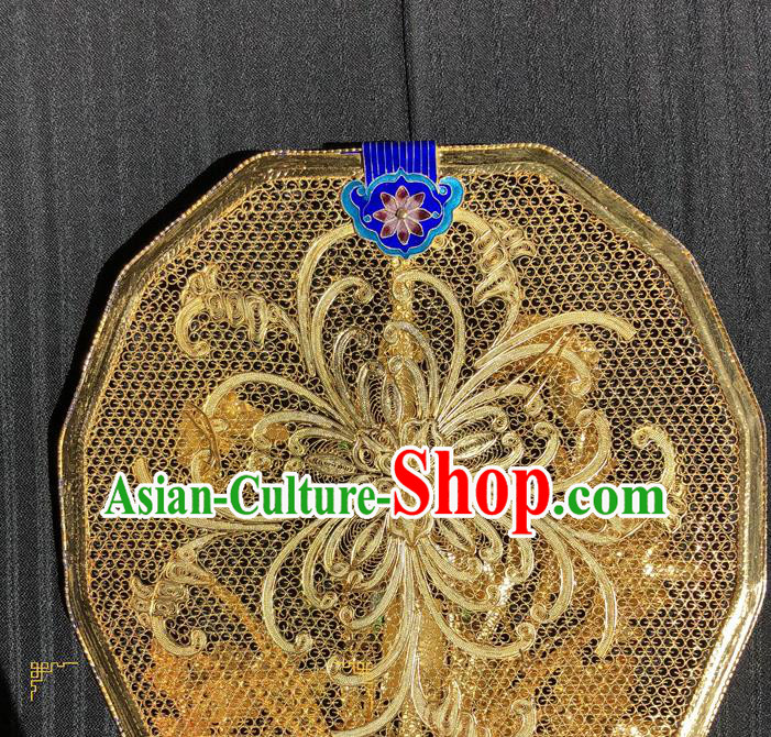 China Traditional Qing Dynasty Court Enamel Palace Fan Ancient Empress Round Fan China Traditional Qing Dynasty Court Enamel Palace Fan Ancient Empress Round Fan