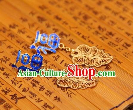 Handmade Traditional Court Cloisonne Ear Jewelry Chinese Ancient Qing Dynasty Queen Earrings Accessories Handmade Traditional Court Cloisonne Ear Jewelry Chinese Ancient Qing Dynasty Queen Earrings Accessories