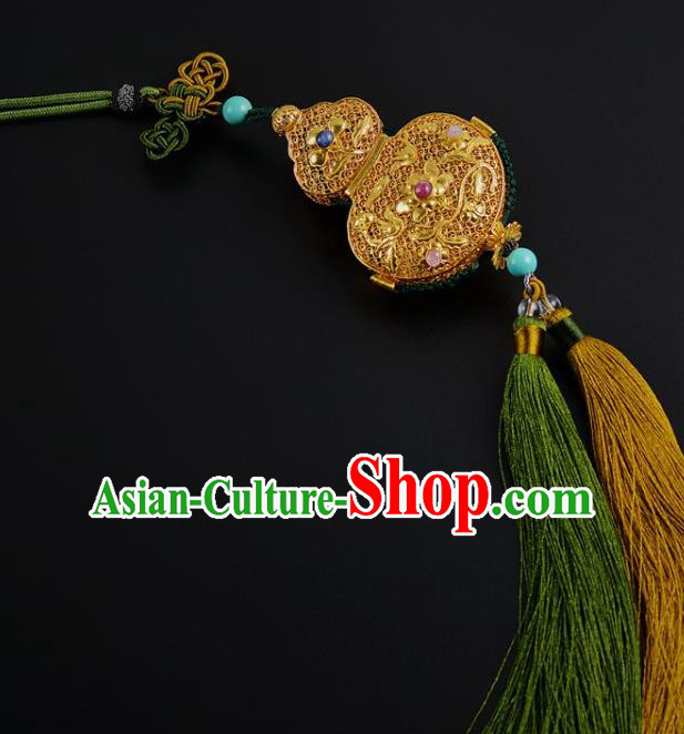 Chinese Traditional Hanfu Waist Accessories Ancient Swordsman Golden Gourd Sachet Pendant Chinese Traditional Hanfu Waist Accessories Ancient Swordsman Golden Gourd Sachet Pendant