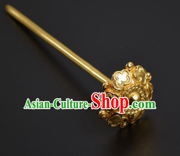 China Handmade Hair Jewelry Traditional Tang Dynasty Golden Chrysanthemum Hair Stick Ancient Princess Hairpin China Handmade Hair Jewelry Traditional Tang Dynasty Golden Chrysanthemum Hair Stick Ancient Princess Hairpin