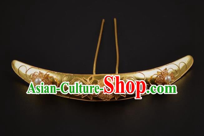 China Handmade Hair Jewelry Ancient Empress Hair Crown Traditional Tang Dynasty Golden Peony Hairpin China Handmade Hair Jewelry Ancient Empress Hair Crown Traditional Tang Dynasty Golden Peony Hairpin