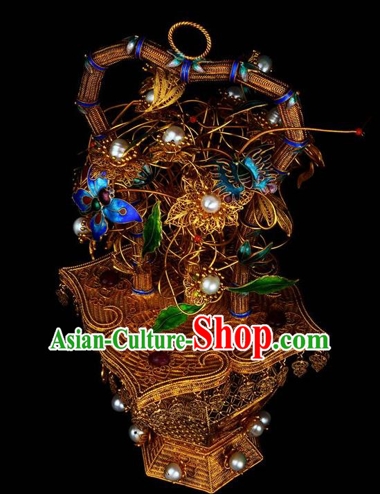 Handmade Chinese Ancient Empress Jewelry Traditional Qing Dynasty Court Filigree Earrings Accessories Handmade Chinese Ancient Empress Jewelry Traditional Qing Dynasty Court Filigree Earrings Accessories