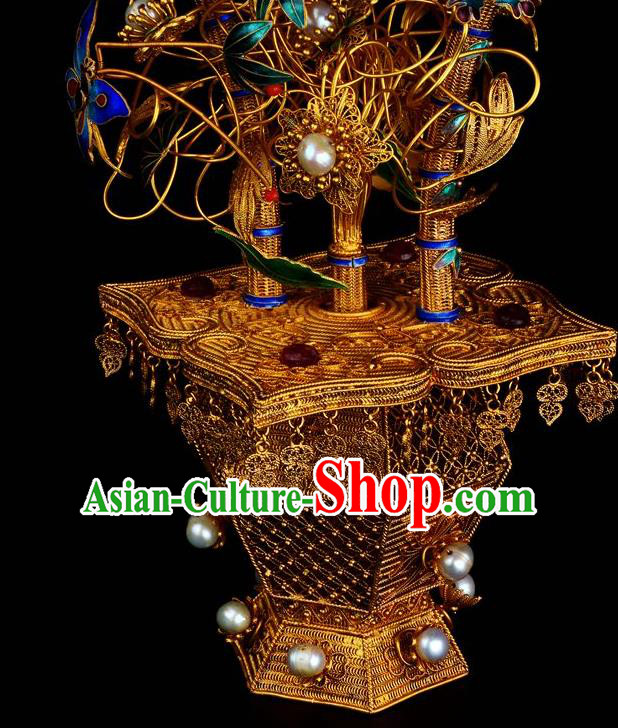 Handmade Chinese Ancient Empress Jewelry Traditional Qing Dynasty Court Filigree Earrings Accessories Handmade Chinese Ancient Empress Jewelry Traditional Qing Dynasty Court Filigree Earrings Accessories