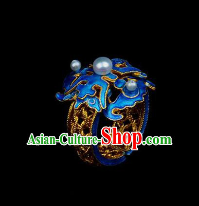 Handmade Chinese Traditional Qing Dynasty Accessories Ancient Empress Cloisonne Ring Jewelry Handmade Chinese Traditional Qing Dynasty Accessories Ancient Empress Cloisonne Ring Jewelry