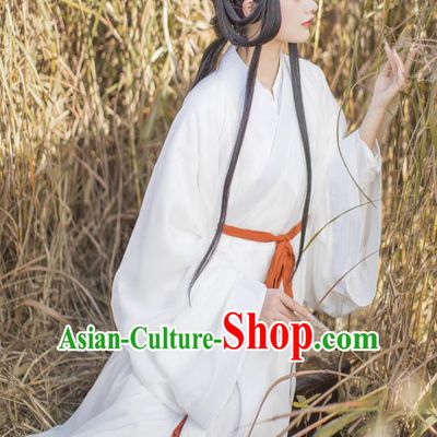 China Traditional White Hanfu Dress Jin Dynasty Royal Princess Historical Clothing Ancient Palace Lady Costumes