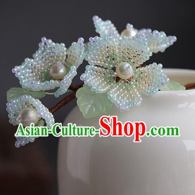 Chinese Ancient Princess Beads Pear Blossom Hair Stick Traditional Hanfu Hairpin Hair Accessories