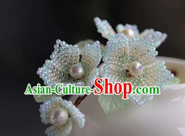 Chinese Ancient Princess Beads Pear Blossom Hair Stick Traditional Hanfu Hairpin Hair Accessories