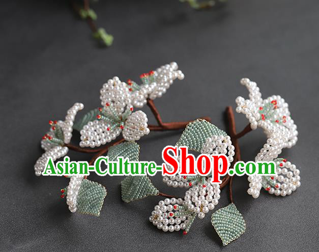 Chinese Traditional Hanfu Hairpin Hair Accessories Ancient Princess Pearls Pear Blossom Hair Stick Chinese Traditional Hanfu Hairpin Hair Accessories Ancient Princess Pearls Pear Blossom Hair Stick
